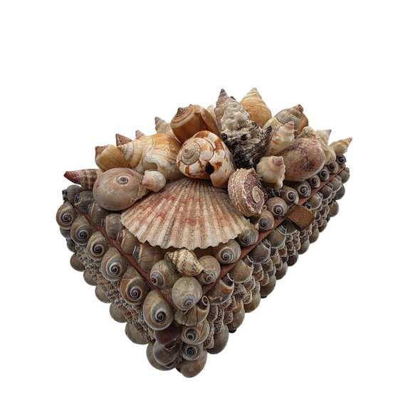 Vintage Seashell Decorative Hand Mirror & Box Set - Picture 6 of 11